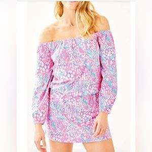 Lilly Pulitzer Lana Skort Romper Off the Shoulder medium, NWOT.